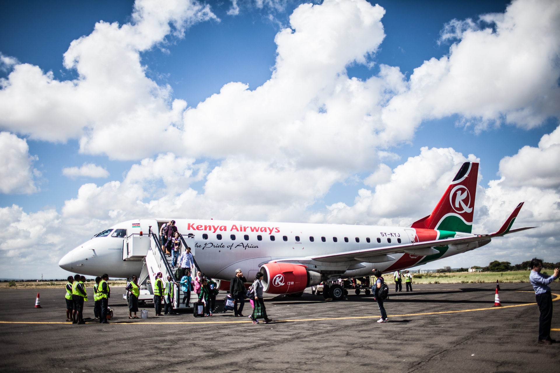 Kenya Airways plane on the runway